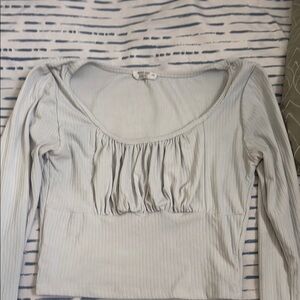 Ardene Light Gray Ribbed Crop Top